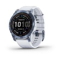 Спортивные часы Garmin Fenix 7 Sapphire Solar Mineral Blue DLC Titanium с белым ремешком 010-02540-25