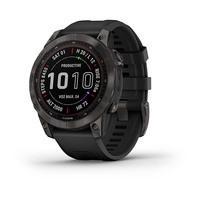 Спортивные часы Garmin Fenix 7 Sapphire Solar Carbon Grey DLC Titanium с черным ремешком 010-02540-21