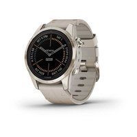 Спортивные часы Garmin Fenix 7S Pro Sapphire Solar Edition Soft Gold с песчаным кожаным ремешком 010-02776-30
