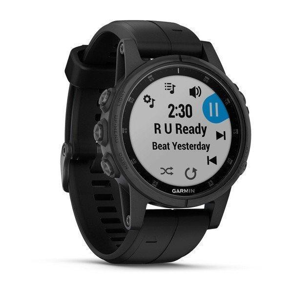 Мультиспортивные спортивные часы Garmin Fenix 5 Plus Sapphire BLACK WITH BLACK BAND 010-01988-01