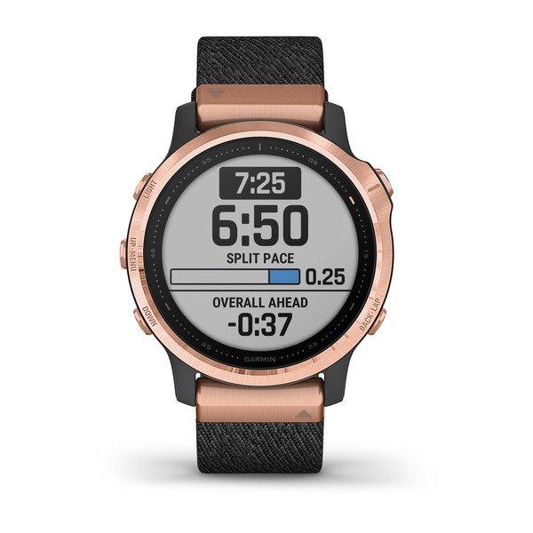 Спортивные часы Garmin Fenix 6S Sapphire Rose Gold-tone with Heathered Black Nylon Band 010-02159-37