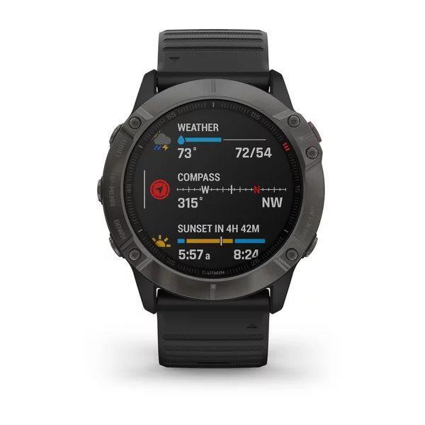 Спортивные часы Garmin Fenix 6X Pro and Sapphire editions Carbon Gray DLC with Black Band 010-02157-11