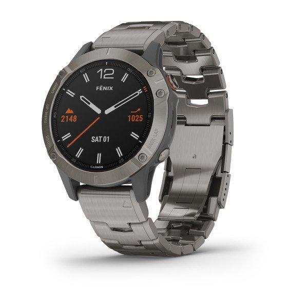 Спортивные часы Garmin Fenix 6 Sapphire Titanium Gray with Vented Titanium Bracelet 010-02158-23