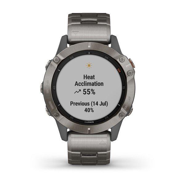 Спортивные часы Garmin Fenix 6 Sapphire Titanium Gray with Vented Titanium Bracelet 010-02158-23