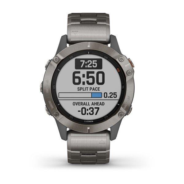 Спортивные часы Garmin Fenix 6 Sapphire Titanium Gray with Vented Titanium Bracelet 010-02158-23