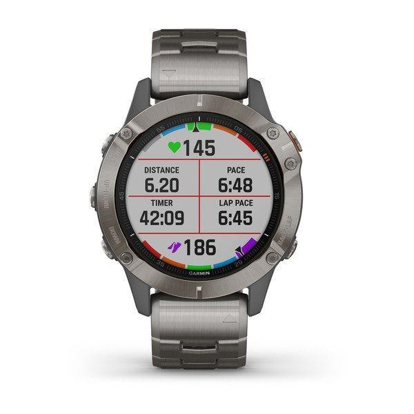 Спортивные часы Garmin Fenix 6 Sapphire Titanium Gray with Vented Titanium Bracelet 010-02158-23