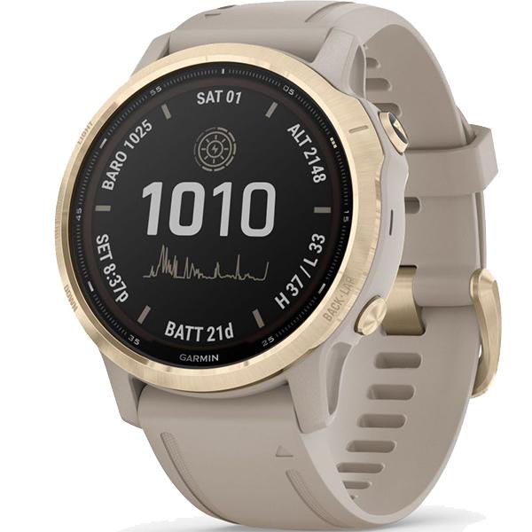 Спортивные часы Garmin Fenix 6S Pro Solar Edition Light Gold with Light Sand Band 010-02409-11