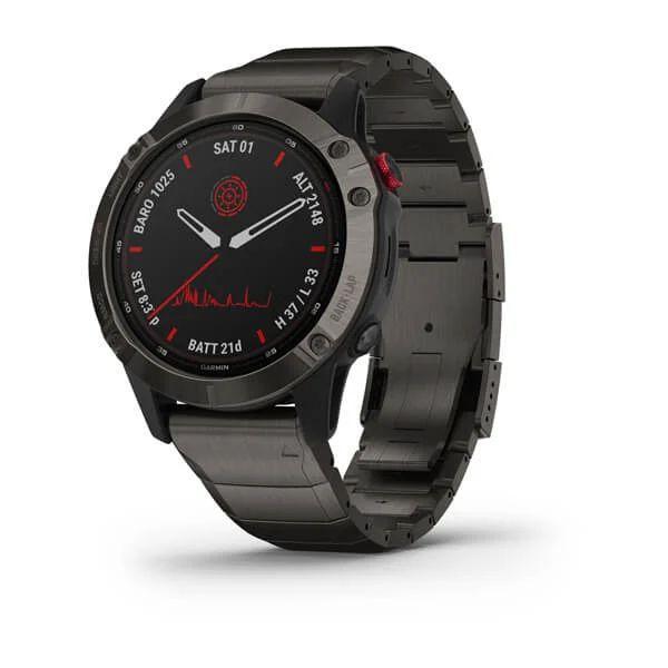 Спортивные часы Garmin Fenix 6 Pro Solar с титановым ремешком 010-02410-23