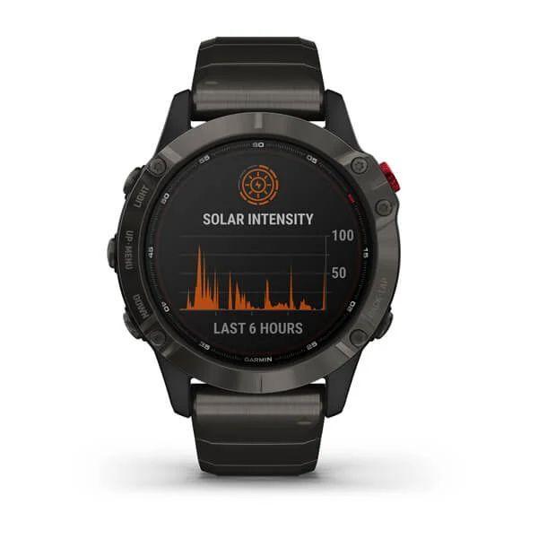 Спортивные часы Garmin Fenix 6 Pro Solar с титановым ремешком 010-02410-23