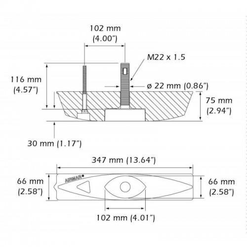 Датчик Lowrance AIRMAR B45 сквозной бронза 000-13946-001