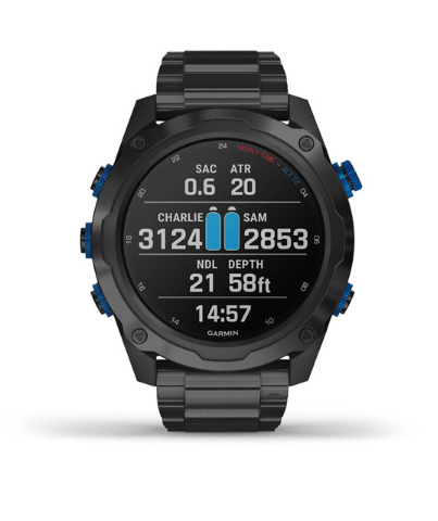 Часы-навигатор для дайвинга Garmin Descent Mk2i титановые с DLC-покрытием и черным титановым ремешком + датчик T1 010-02132-12