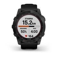 Спортивные часы Garmin Fenix 7X Sapphire Solar Black DLC Titanium с силиконовым ремешком 010-02541-23