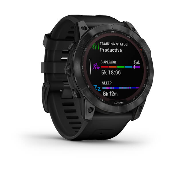 Спортивные часы Garmin Fenix 7X Sapphire Solar Black DLC Titanium с силиконовым ремешком 010-02541-23