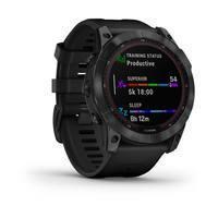 Спортивные часы Garmin Fenix 7X Sapphire Solar Black DLC Titanium с силиконовым ремешком 010-02541-23