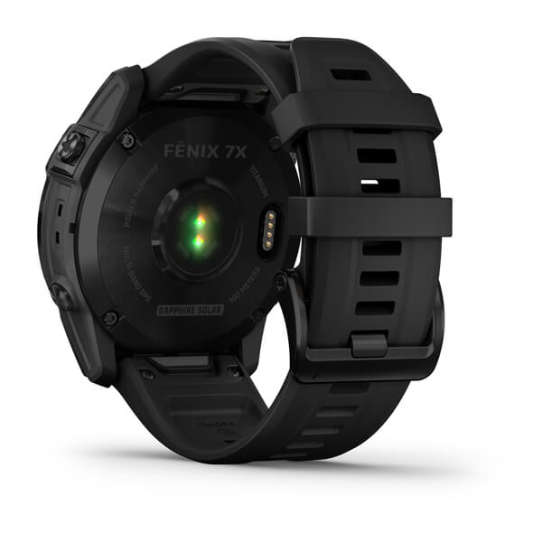 Спортивные часы Garmin Fenix 7X Sapphire Solar Black DLC Titanium с силиконовым ремешком 010-02541-23