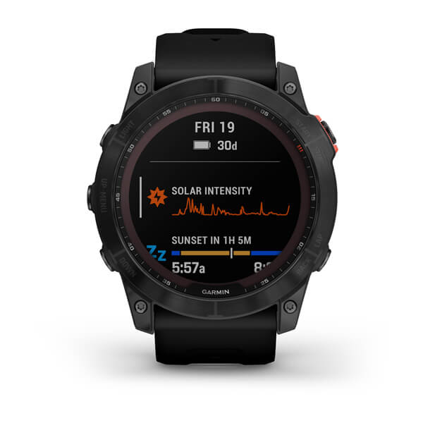 Спортивные часы Garmin Fenix 7X Solar Slate grey с черным ремешком 010-02541-01
