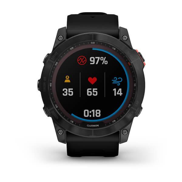 Спортивные часы Garmin Fenix 7X Solar Slate grey с черным ремешком 010-02541-01