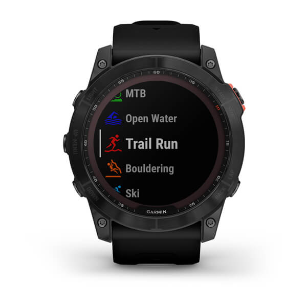 Спортивные часы Garmin Fenix 7X Solar Slate grey с черным ремешком 010-02541-01