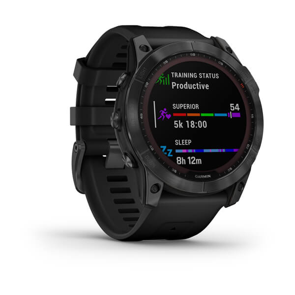 Спортивные часы Garmin Fenix 7X Solar Slate grey с черным ремешком 010-02541-01