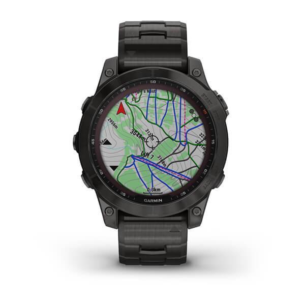 Спортивные часы Garmin Fenix 7 Sapphire Solar Carbon Gray DLC Titanium с титановым DLC браслетом 010-02540-39     