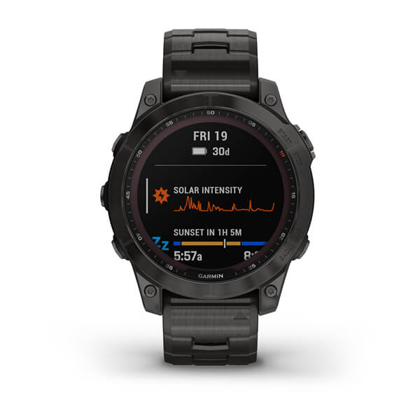 Спортивные часы Garmin Fenix 7 Sapphire Solar Carbon Gray DLC Titanium с титановым DLC браслетом 010-02540-39     