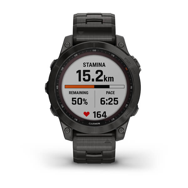 Спортивные часы Garmin Fenix 7 Sapphire Solar Carbon Gray DLC Titanium с титановым DLC браслетом 010-02540-39     