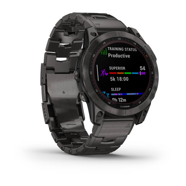 Спортивные часы Garmin Fenix 7 Sapphire Solar Carbon Gray DLC Titanium с титановым DLC браслетом 010-02540-39     