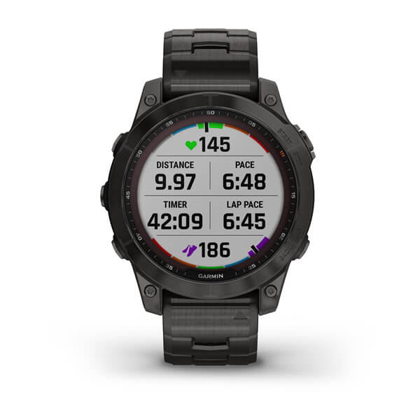 Спортивные часы Garmin Fenix 7 Sapphire Solar Carbon Gray DLC Titanium с титановым DLC браслетом 010-02540-39     