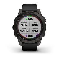 Спортивные часы Garmin Fenix 7 Sapphire Solar Black DLC Titanium с черным ремешком 010-02540-35