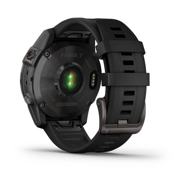 Спортивные часы Garmin Fenix 7 Sapphire Solar Black DLC Titanium с черным ремешком 010-02540-35