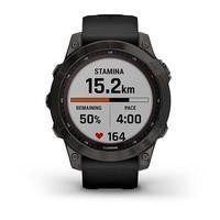 Спортивные часы Garmin Fenix 7 Sapphire Solar Black DLC Titanium с черным ремешком 010-02540-35