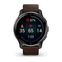 Спортивные часы Garmin Venu 2 Plus Black с кожаным ремешком 010-02496-15