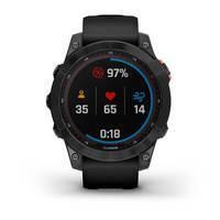 Спортивные часы Garmin Fenix 7 Solar Slate Grey Black с черным ремешком 010-02540-11