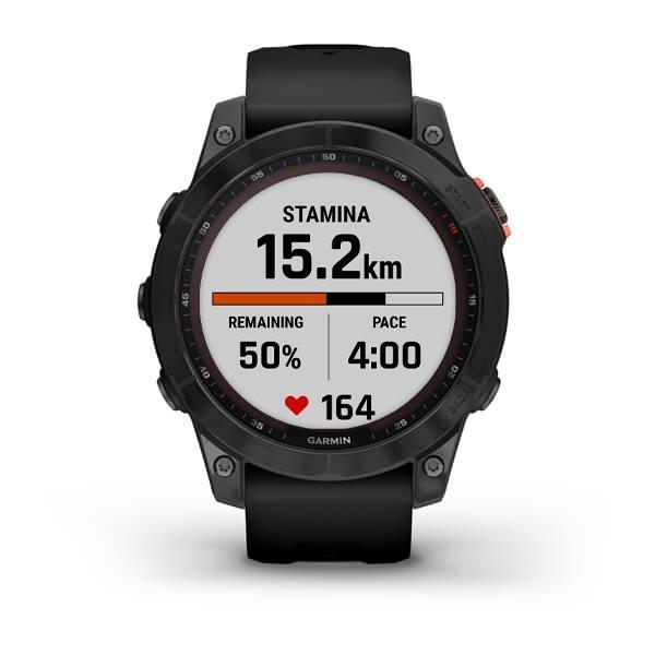 Спортивные часы Garmin Fenix 7 Solar Slate Grey Black с черным ремешком 010-02540-11