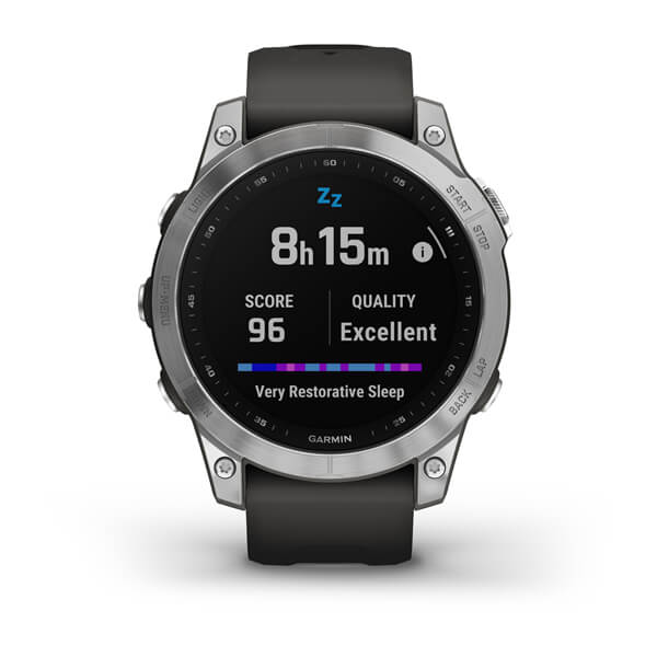 Спортивные часы Garmin Fenix 7 Silver with Graphite с силиконовым ремешком 010-02540-01