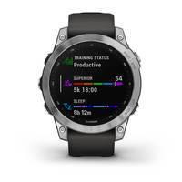 Спортивные часы Garmin Fenix 7 Silver with Graphite с силиконовым ремешком 010-02540-01