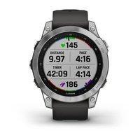 Спортивные часы Garmin Fenix 7 Silver with Graphite с силиконовым ремешком 010-02540-01
