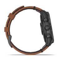 Спортивные часы Garmin Epix Gen 2 Sapphire Black Titanium с коричневым кожаным ремешком 010-02582-30