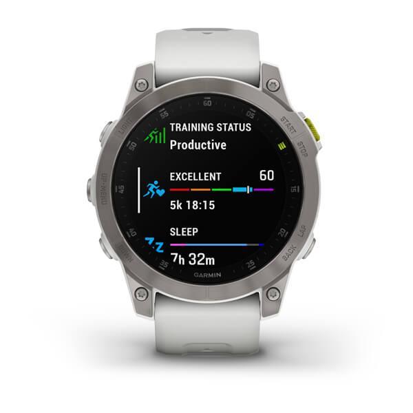 Спортивные часы Garmin Epix Gen 2 Sapphire White Titanium с силиконовым ремешком 010-02582-21