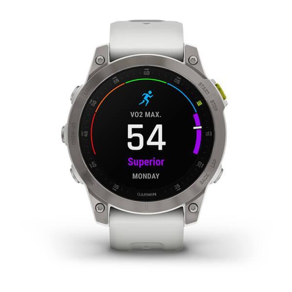 Спортивные часы Garmin Epix Gen 2 Sapphire White Titanium с силиконовым ремешком 010-02582-21