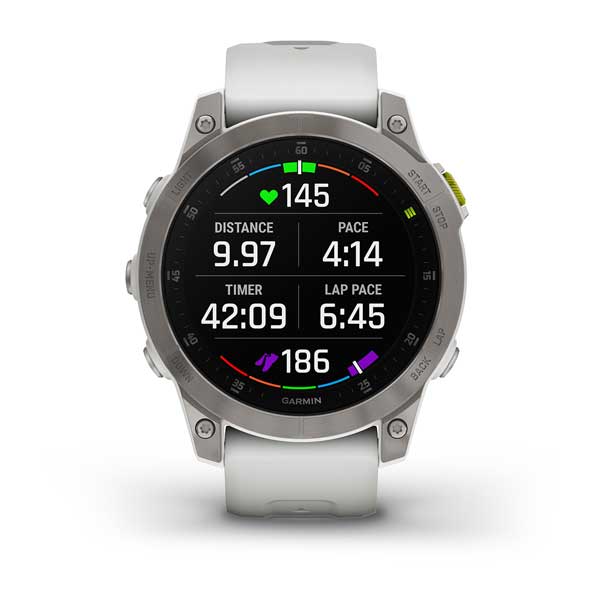 Спортивные часы Garmin Epix Gen 2 Sapphire White Titanium с силиконовым ремешком 010-02582-21