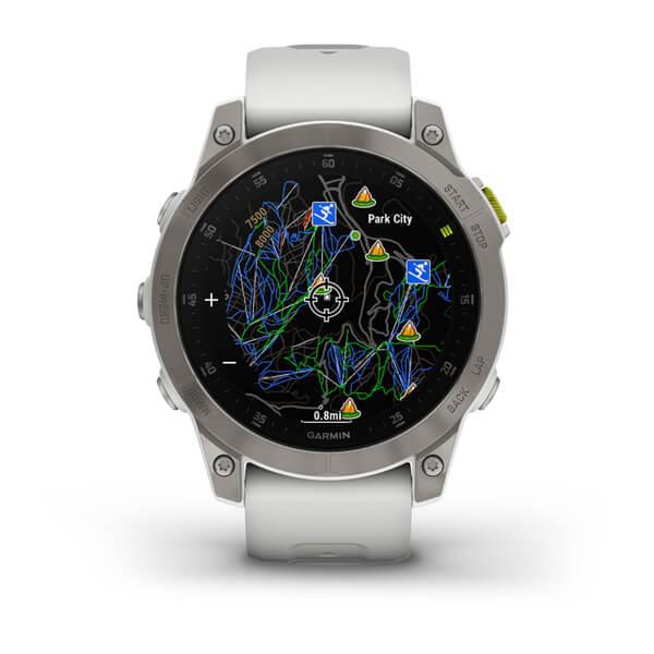 Спортивные часы Garmin Epix Gen 2 Sapphire White Titanium с силиконовым ремешком 010-02582-21