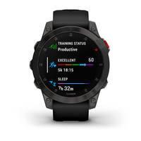Спортивные часы Garmin Epix Gen 2 Sapphire Black Titanium с силиконовым ремешком 010-02582-11