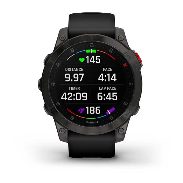 Спортивные часы Garmin Epix Gen 2 Sapphire Black Titanium с силиконовым ремешком 010-02582-11