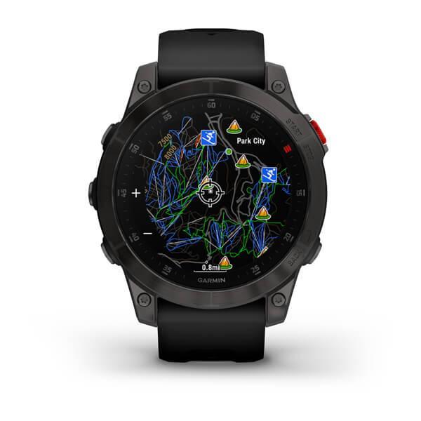 Спортивные часы Garmin Epix Gen 2 Sapphire Black Titanium с силиконовым ремешком 010-02582-11