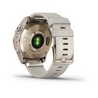 Спортивные часы Garmin Fenix 7S Sapphire Solar Cream Gold Titanium c кремовым нейлоновым ремешком 010-02539-39