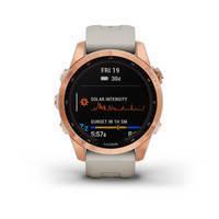 Спортивные часы Garmin Fenix 7S Solar Rose Gold с песочным силиконовым ремешком 010-02539-11