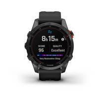 Спортивные часы Garmin Fenix 7S Solar Slate Grey Black с черным силиконовым ремешком 010-02539-13