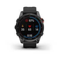 Спортивные часы Garmin Fenix 7S Solar Slate Grey Black с черным силиконовым ремешком 010-02539-13