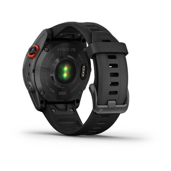 Спортивные часы Garmin Fenix 7S Solar Slate Grey Black с черным силиконовым ремешком 010-02539-13